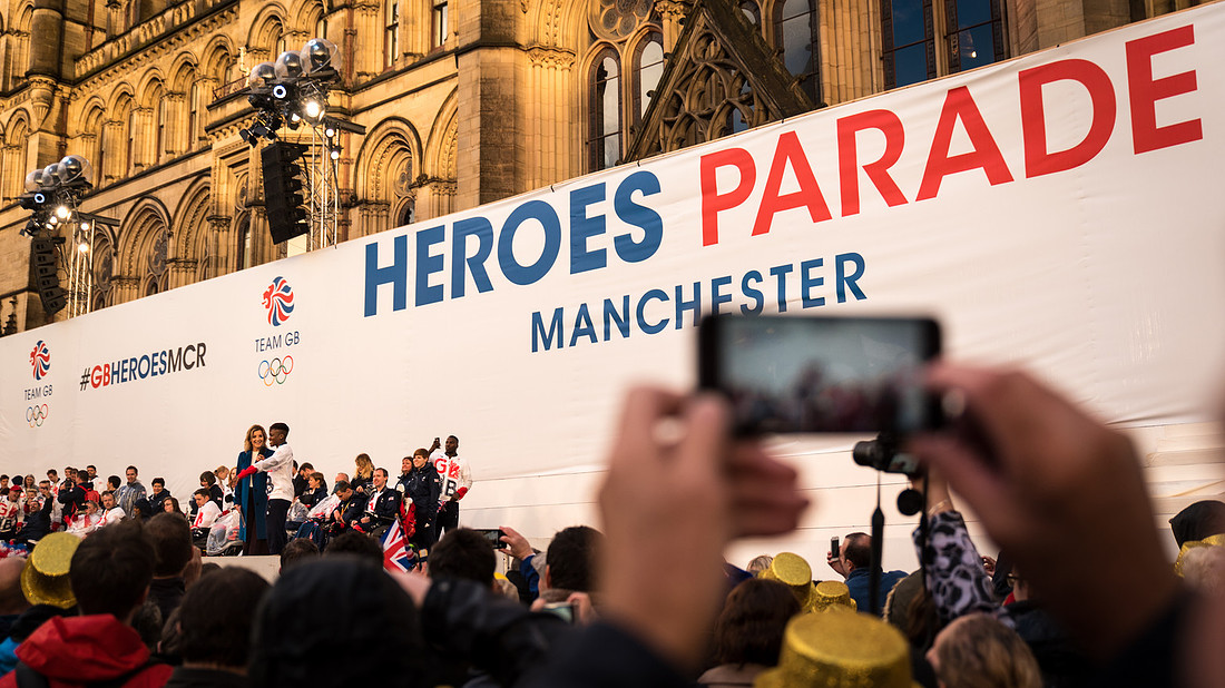 Sport Olympics Heroes Parade Rio Manchester "Team GB"